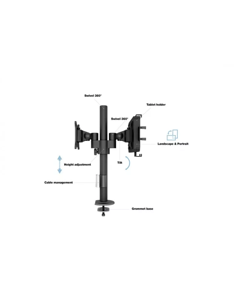 MULTIBRACKETS 2819 Support écran Multibrackets VESA Deskmount Dual B2B with Lockable Tablet Mount - écran 7"-13" VESA Max 100x1