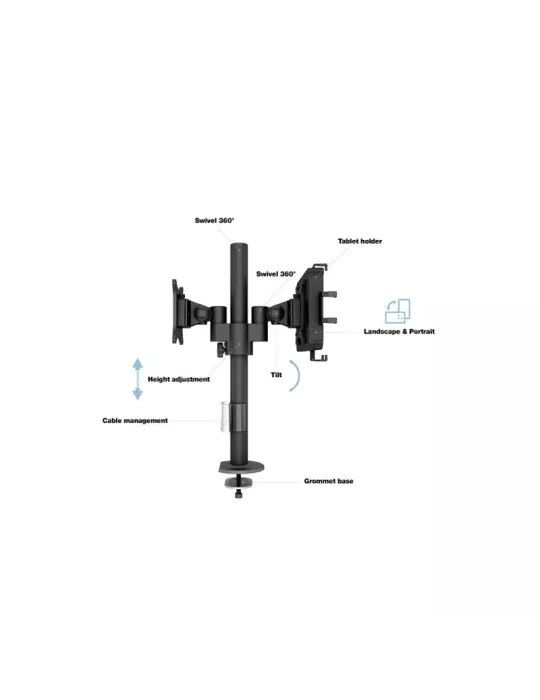 MULTIBRACKETS 2819 Support écran Multibrackets VESA Deskmount Dual B2B with Lockable Tablet Mount - 7 -13  screen VESA Max 100