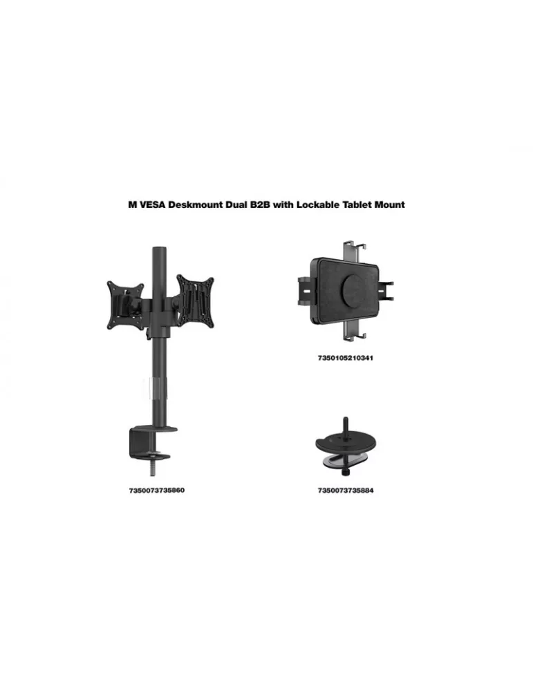 MULTIBRACKETS 2819 Support écran Multibrackets VESA Deskmount Dual B2B with Lockable Tablet Mount - écran 7"-13" VESA Max 100x1