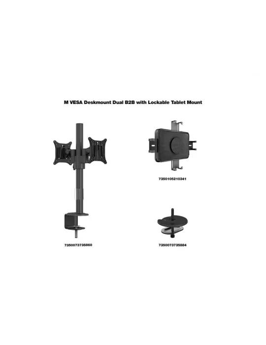 MULTIBRACKETS 2819 Support écran Multibrackets VESA Deskmount Dual B2B with Lockable Tablet Mount - écran 7 -13  VESA Max 100x