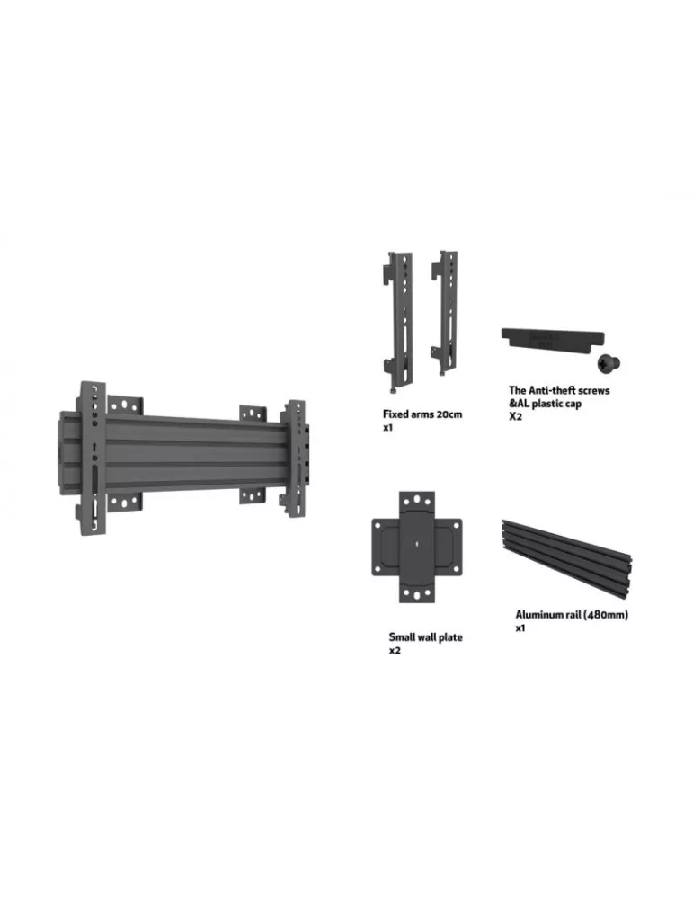 MULTIBRACKETS 7994 Wallmount Multibrackets Wallmount Pro MBSTH1U 400x200 Fixed Black for LCD screens Type stretch 37   VESA Ma