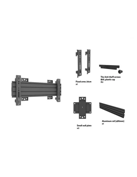 MULTIBRACKETS 7994 Multisoportes de pared Wallmount Pro MBSTH1U 400x200 Fijo Negro para pantallas LCD Tipo tramo 37   VESA Máx