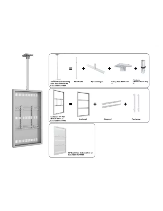 MULTIBRACKETS 3861 Caisson avec support plafond Multibrackets Caja 50  Techo Medio Blanco MULTIBRACKETS MUL3861 | MusicGoodDea