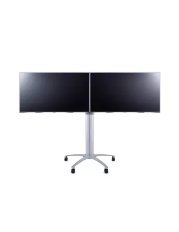 MULTIBRACKETS 5392 Support mobile Double ecrans Multibrackets Public Display Stand 145 Dual Silver - écran 46"-52" VESA Max 800