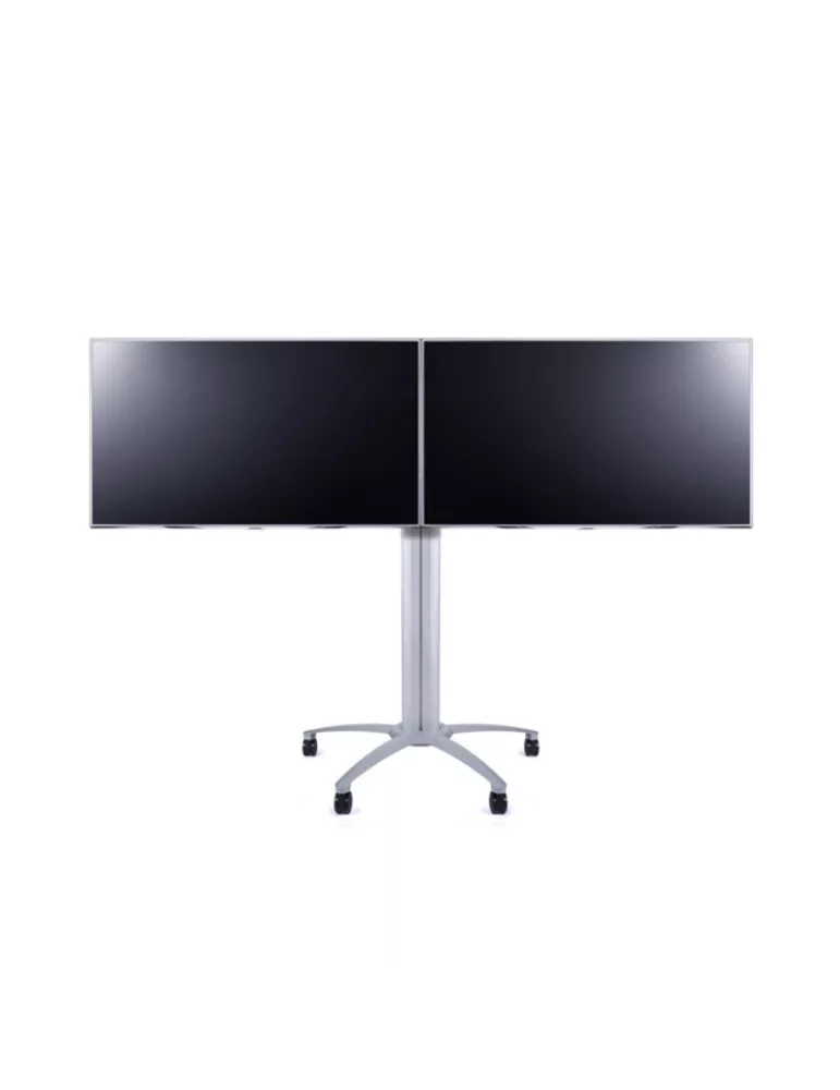 MULTIBRACKETS 5392 Soporte móvil Doble ecrans Multibrackets Public Display Stand 145 Dual Silver - écran 46 -52  VESA Max 800x