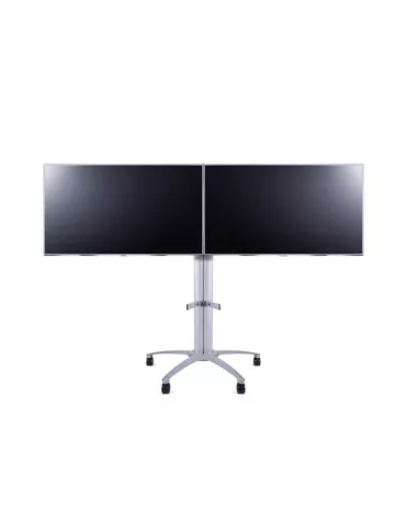 MULTIBRACKETS 5392 Support mobile Double ecrans Multibrackets Public Display Stand 145 Dual Silver - écran 46"-52" VESA Max 800 2
