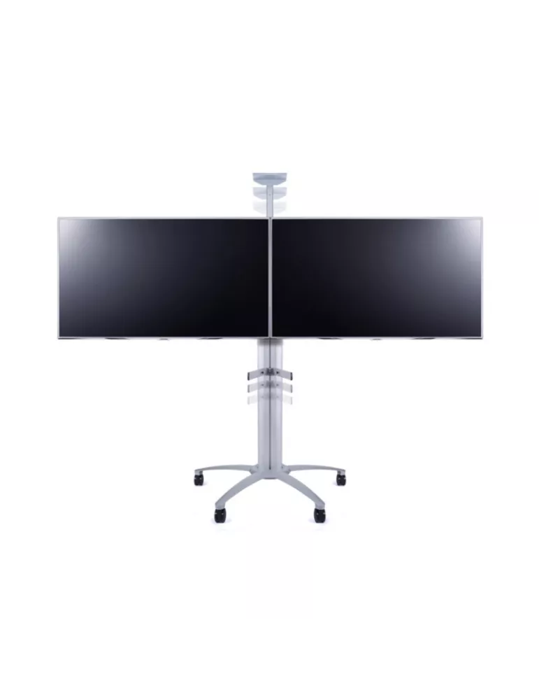 MULTIBRACKETS 5392 Mobiler Ständer Doppelbildschirme Multibrackets Public Display Stand 145 Dual Silver - Bildschirm 46 -52  V