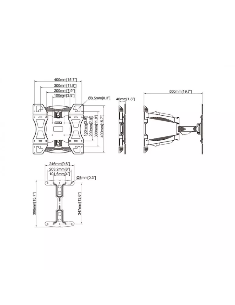 MULTIBRACKETS 1725 Multibrackets FlexArm Full Motion Single 400x400 articulated wall mount for LCD monitor 32 - 55  - Weight 3