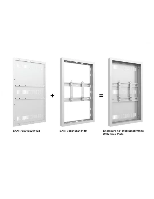 MULTIBRACKETS 1133 Plaque arrière caisson Multibrackets Enclosure 43" Back Plate Small White