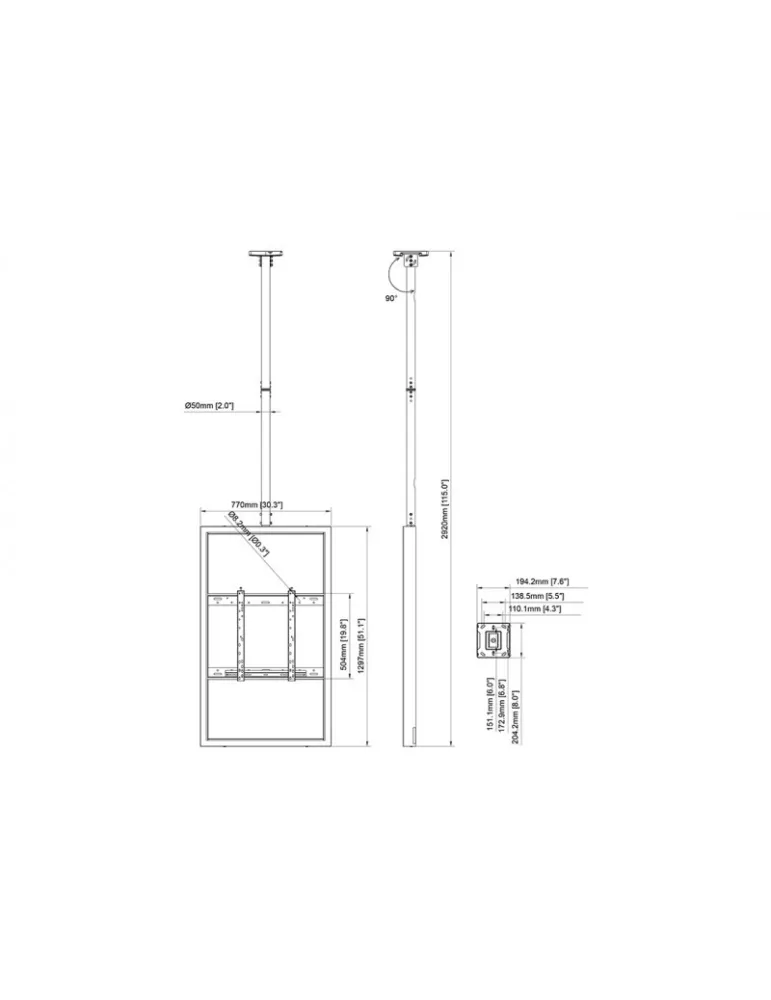 MULTIBRACKETS 3311 Gehäuse mit Deckenhalterung Multibrackets Enclosure 55  Ceiling Medium Black MULTIBRACKETS MUL3311 | MusicG