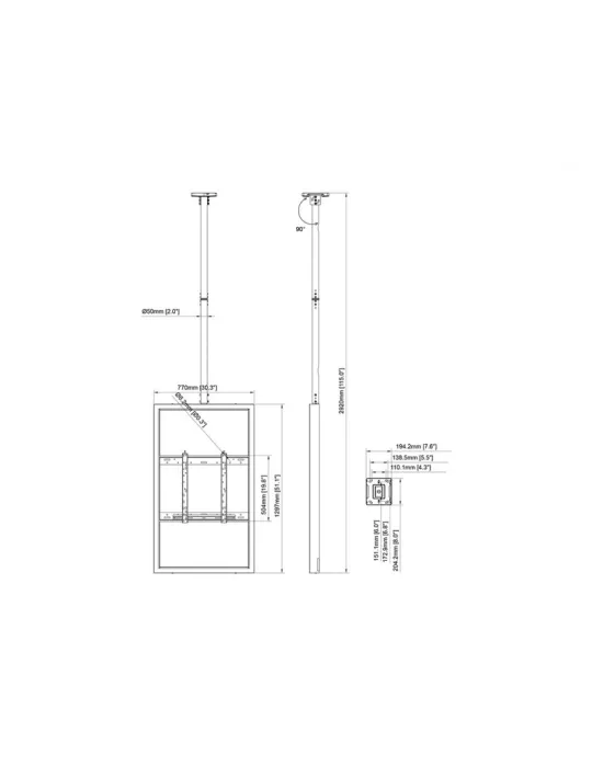 MULTIBRACKETS 3311 Gehäuse mit Deckenhalterung Multibrackets Enclosure 55  Ceiling Medium Black MULTIBRACKETS MUL3311 | MusicG