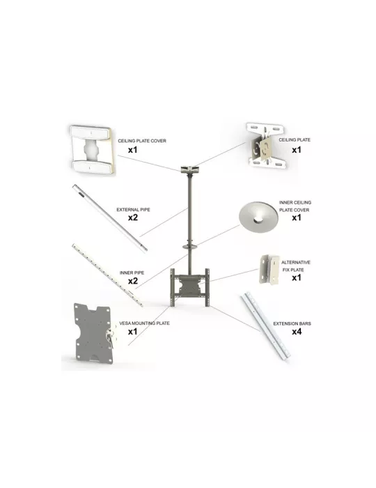 MULTIBRACKETS 2494 Support plafond Multibrackets Public Ceilingmount Medium Single - écran 32"-55" VESA Max 400x400