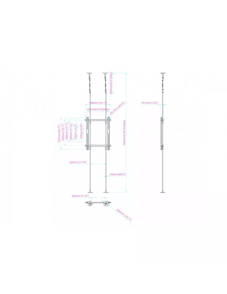 MULTIBRACKETS 6959 PRO SERIES WIRE 400x600 floor-ceiling sling support ref  MULTIBRACKETS MUL6959 | MusicGoodDeal