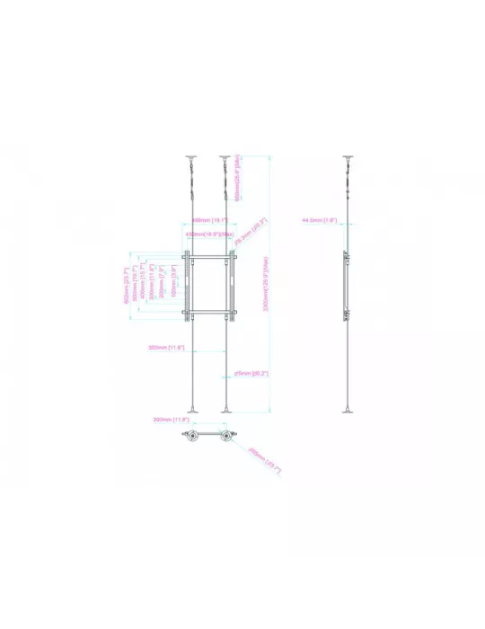MULTIBRACKETS 6959 PRO SERIES WIRE 400x600 floor-ceiling sling support ref  MULTIBRACKETS MUL6959 | MusicGoodDeal