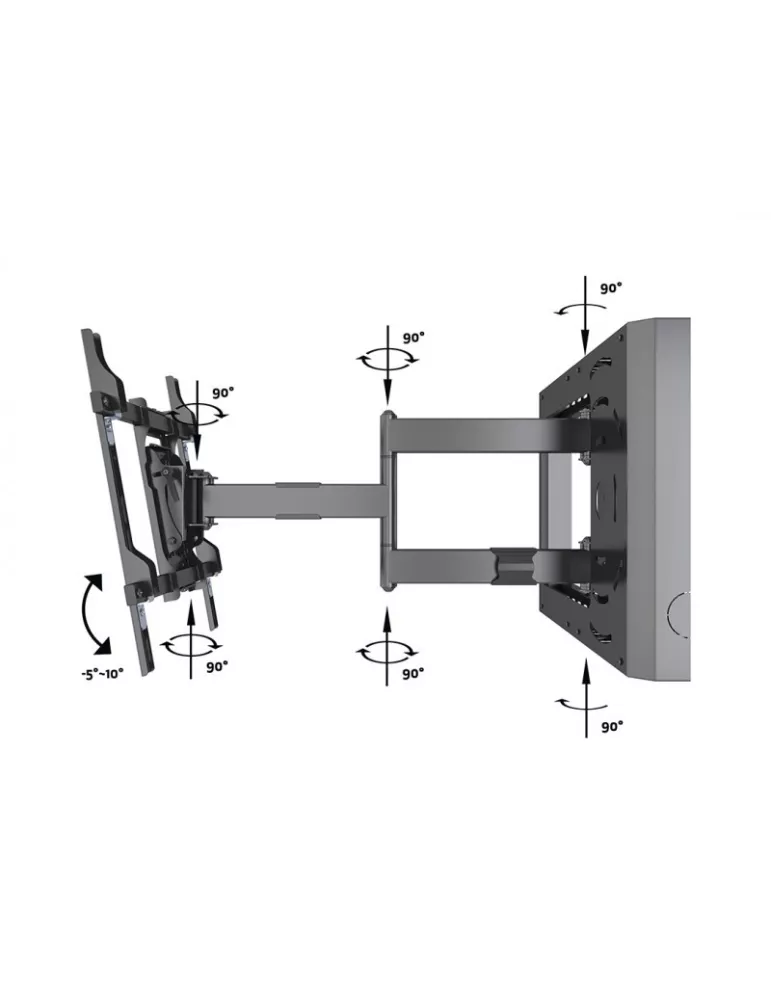 MULTIBRACKETS 0198 Gelenkige Wandhalterung mit STB-Gehäuse Multibrackets Hospitality Flexarm with STB Enclosure für 37 -70  LC