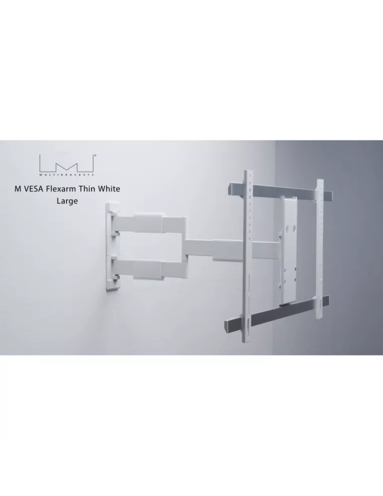 MULTIBRACKETS 0150 SUPPORT MURAL ARTICULÉ BLANC  FLEXARM THIN LARGE POUR ECRAN LCD 37"- 65" - POIDS 30KG VESA MAX 600X400