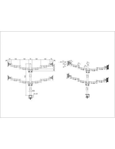 MULTIBRACKETS 5587 Support table rotatif Multibrackets Deskmount Officeline Quad Blanc - écran 15" - 30" Vesa Max 100x100 2