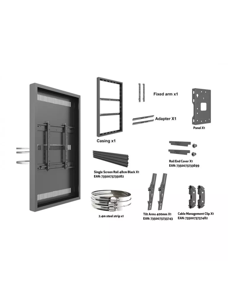 MULTIBRACKETS 4547 Caisson colonne 55'' colonne Multibrackets Enclosure 55" Column Medium - écran 55" VESA Max 600x400