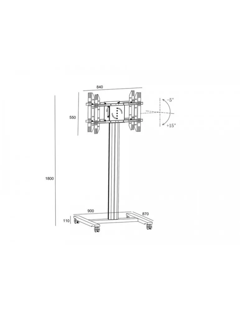 MULTIBRACKETS 5983 Mobiler neigbarer Ständer Multibrackets Public Display Stand 180 HD Back to Back Black - 2 Bildschirme 55 -