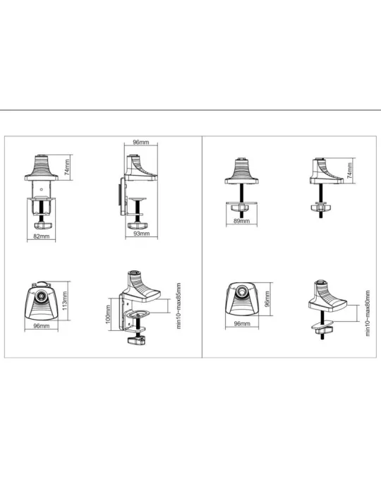 MULTIBRACKETS 3262 Support de table articulé Multibrackets Deskmount Gas Spring Single Black - écran de 15" - 30" VESA Max 100x