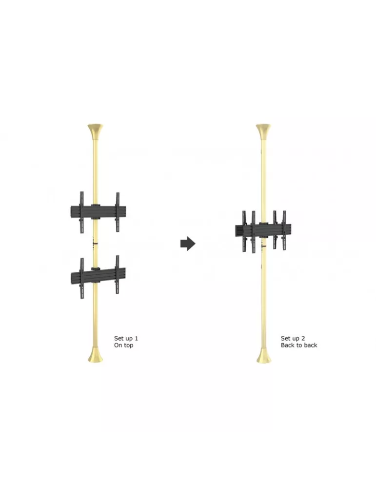 MULTIBRACKETS 5730 Soporte sol plafond Multibrackets Montaje de suelo a techo Pro MBFC2U - 2 pantallas 40 -65  VESA Max 600x40