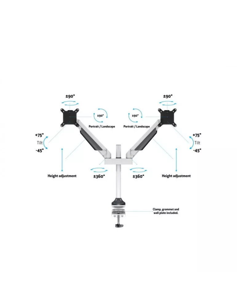 MULTIBRACKETS 7181 Soporte de mesa articulado Multibrackets M VESA Gas Lift Arm Dual - 2 pantallas de 15 - 32  VESA Max 100x10