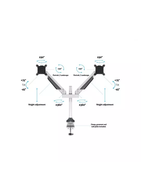 MULTIBRACKETS 7181 Soporte de mesa articulado Multibrackets M VESA Gas Lift Arm Dual - 2 pantallas de 15 - 32  VESA Max 100x10