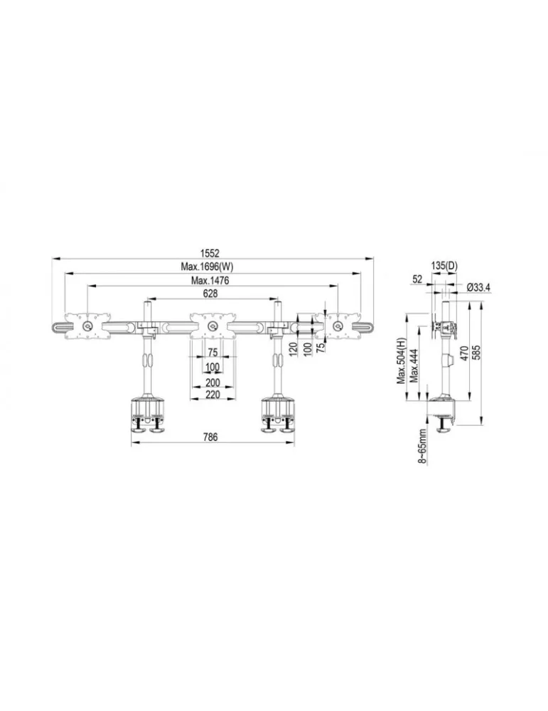 MULTIBRACKETS 0389 Support de table rotatif  écran 24''-32'' Vesa 200x100 REF: