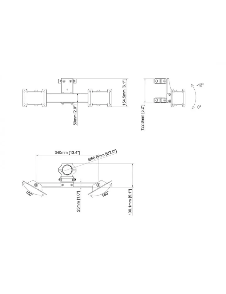 MULTIBRACKETS 2475 Soporte doble en V de 32  -43   para montaje en poste MULTIBRACKETS MUL2475 | MusicGoodDeal