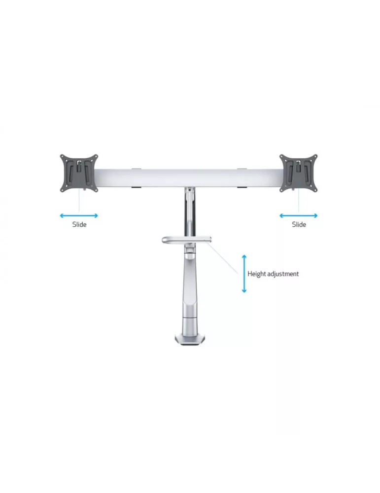 MULTIBRACKETS 6362 Soporte de mesa articulado Multibrackets Brazo de elevación a gas c. Travesaño Duo - 2 pantallas 15 - 28  V