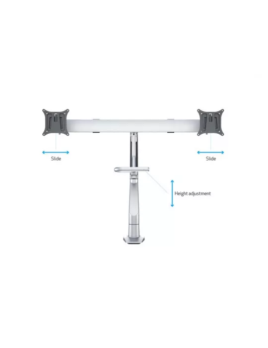 MULTIBRACKETS 6362 Soporte de mesa articulado Multibrackets Brazo de elevación a gas c. Travesaño Duo - 2 pantallas 15 - 28  V