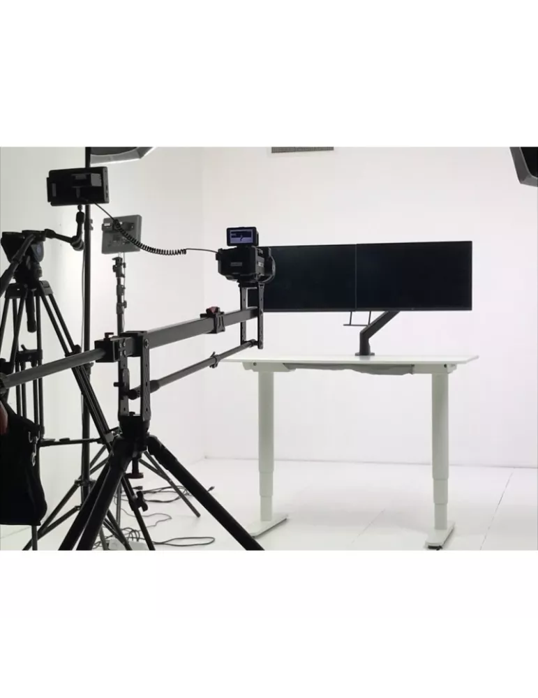 MULTIBRACKETS 6362 Support de table articulé Multibrackets Gas Lift Arm w. Duo Crossbar - 2 écrans de 15"- 28" VESA Max 100x100