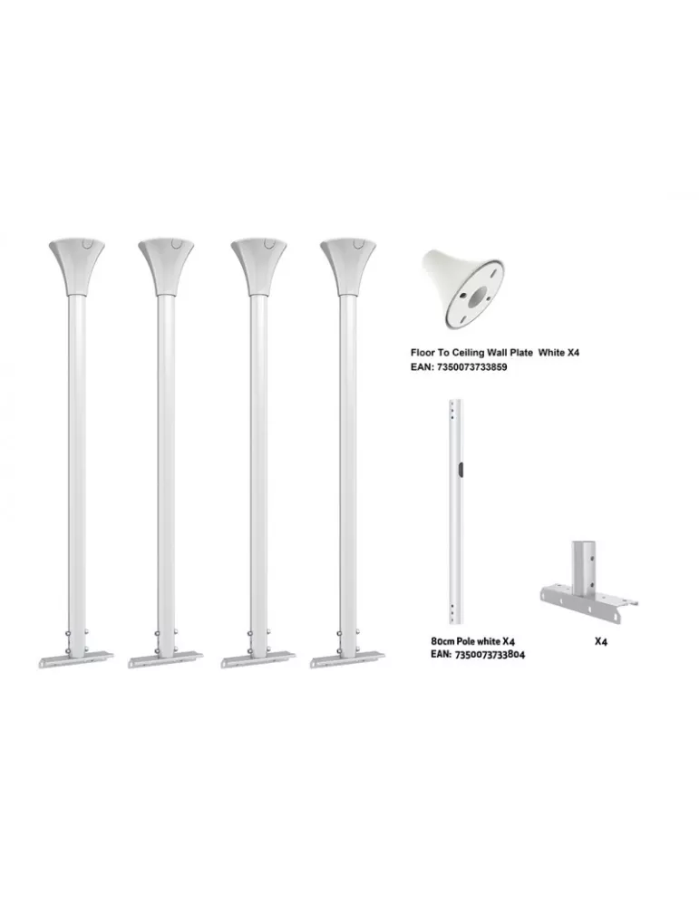 MULTIBRACKETS 5704 Kit de Barres sol-plafond pour caisson Multibrackets Floor to Ceiling Kit Large Blanc - ecran 75"-98"
