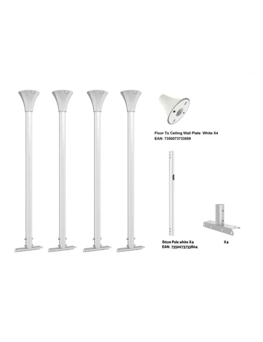 MULTIBRACKETS 5704 Kit de Barres sol-plafond pour caisson Multibrackets Floor to Ceiling Kit Large Blanc - ecran 75"-98"