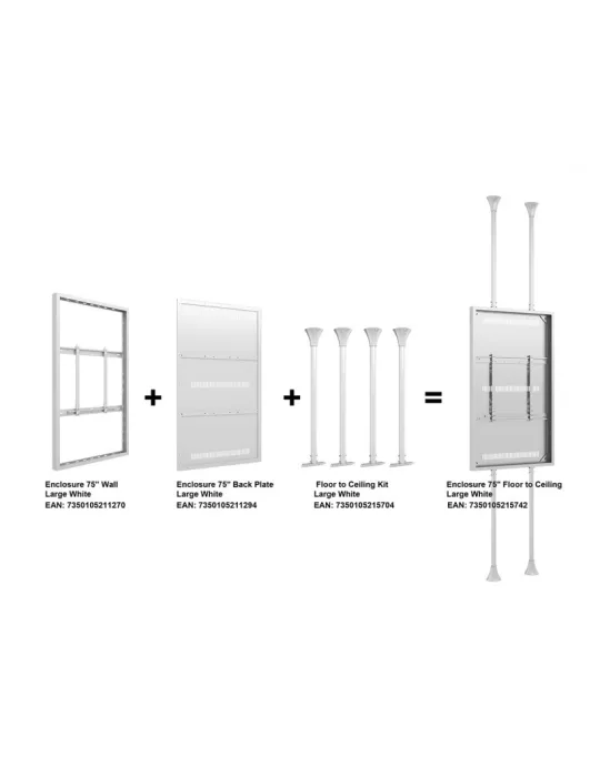 MULTIBRACKETS 5704 Kit de Barres sol-plafond pour caisson Multibrackets Floor to Ceiling Kit Large Blanc - ecran 75"-98"