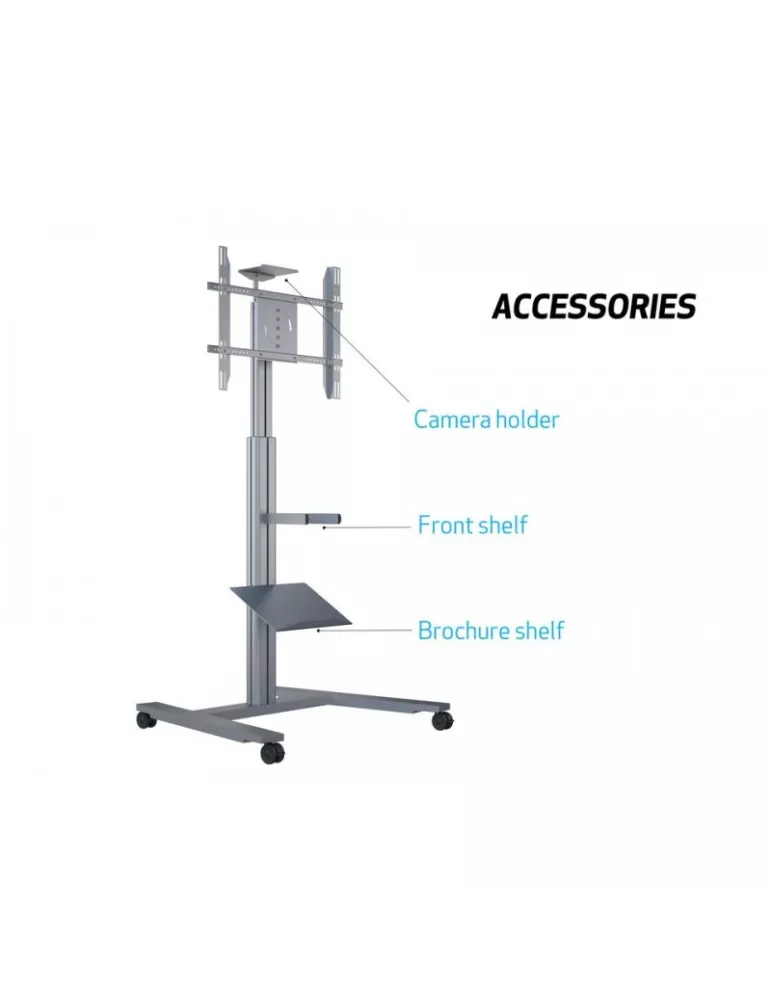 MULTIBRACKETS 6096 Motorisierter mobiler Ständer Multibrackets Motorized Display Stand Wheelbase für 30 -60 -Bildschirme Last