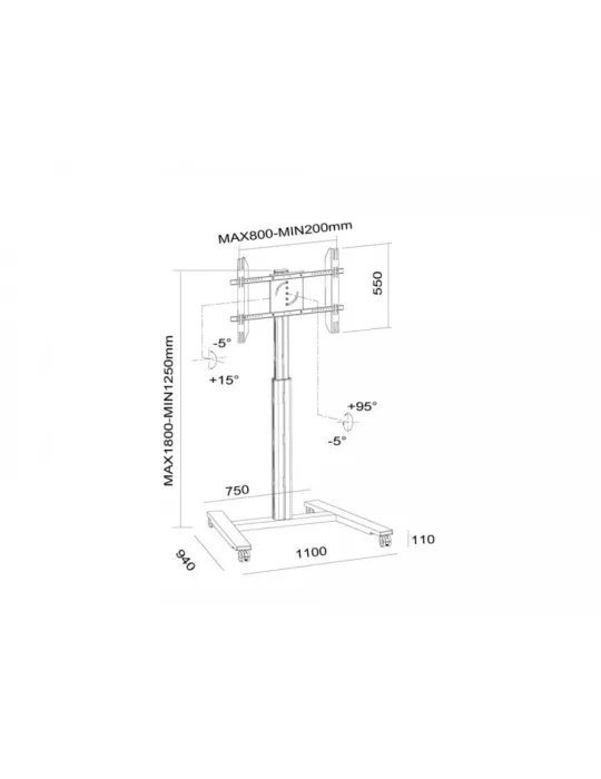 MULTIBRACKETS 6096 Soporte móvil motorizado Multibrackets Soporte de pantalla motorizado Wheelbase pour écran 30 -60  Carga 40