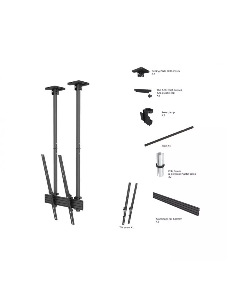 MULTIBRACKETS 6133 Soporte de techo Multibrackets MBC1UPSD Soporte de techo Pro - pantalla 40 -100  VESA Max 600x900 MULTIBRAC