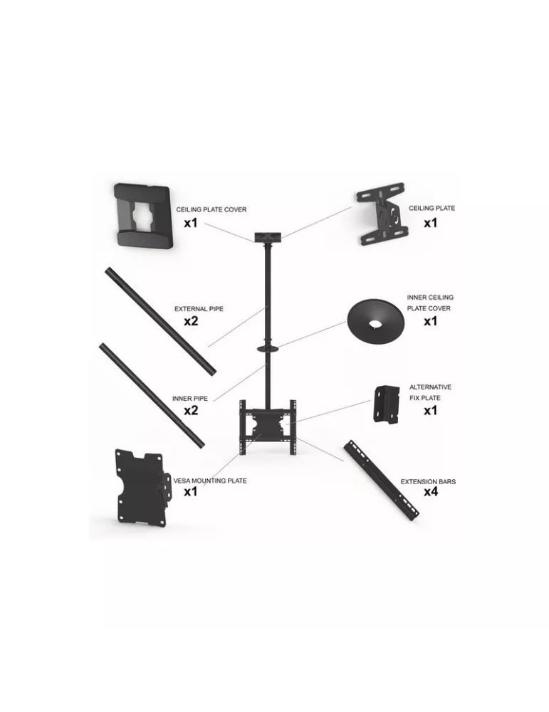 MULTIBRACKETS 5460 Support plafond Multibrackets Public Ceilingmount Medium Single - écran 32 -55  VESA Max 400x400 MULTIBRACK