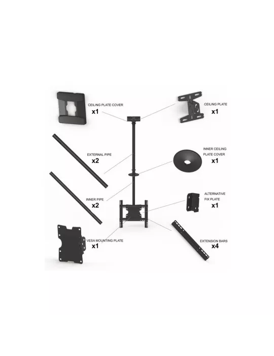 MULTIBRACKETS 5460 Deckenhalter Multibrackets Public Ceilingmount Medium Single - Bildschirm 32 -55  VESA Max 400x400 MULTIBRA