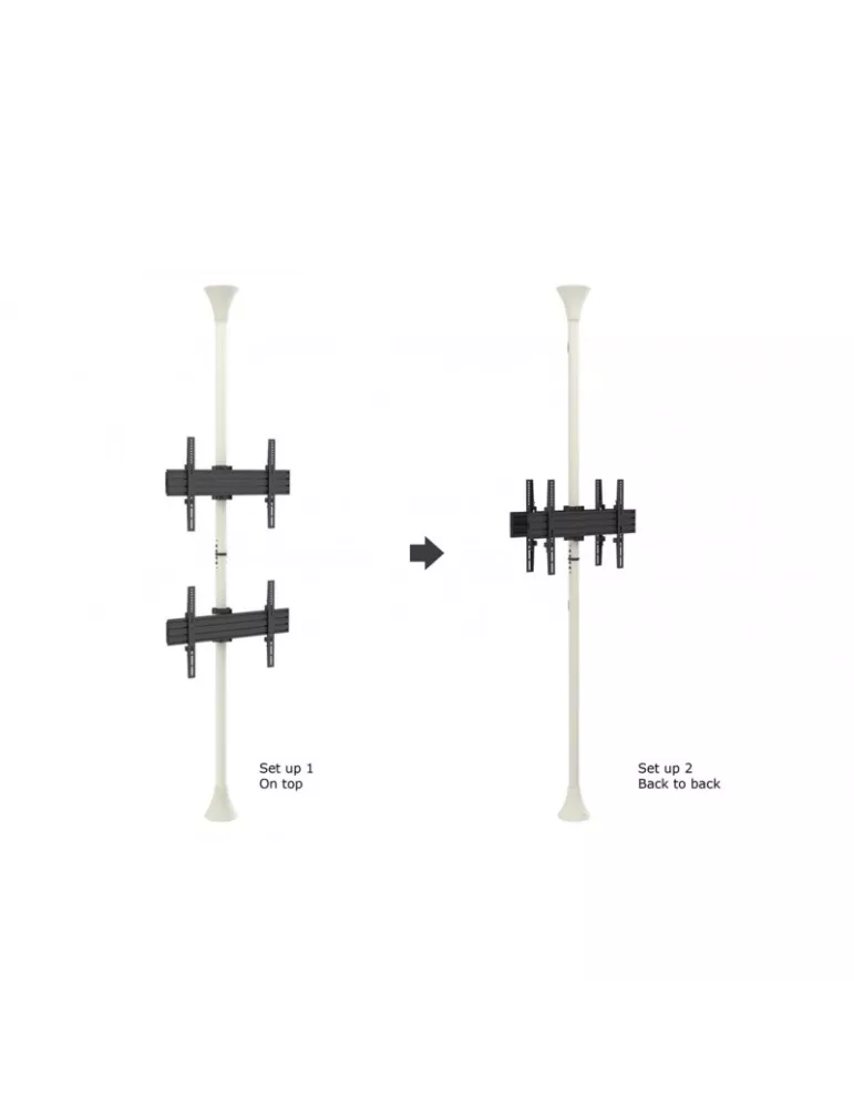 MULTIBRACKETS 5716 Support sol plafond Multibrackets Floor to Ceiling Mount Pro MBFC2U White - 2 screens 40 -65  VESA Max 600x