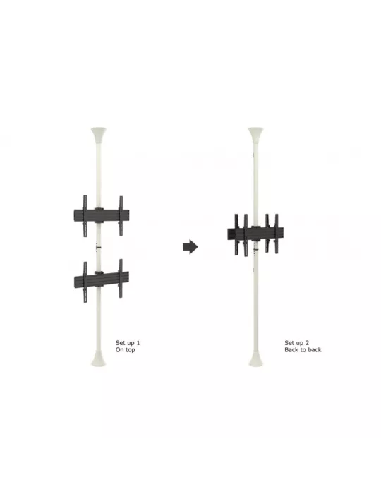 MULTIBRACKETS 5716 Support sol plafond Multibrackets Floor to Ceiling Mount Pro MBFC2U Blanc - 2 écrans 40"-65" VESA Max 600x40