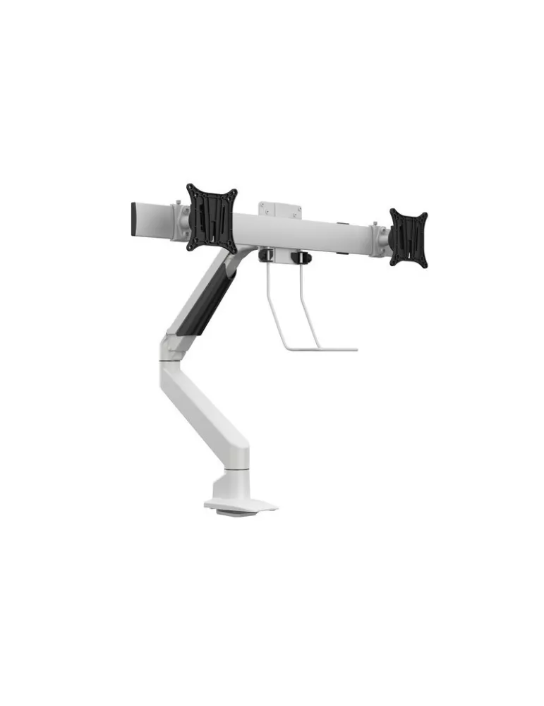 MULTIBRACKETS 5945 Gelenkige Tischhalterung Multibrackets Gas Lift Arm Single w. Duo Crossbar - 2 Bildschirme von 15 -28  VESA