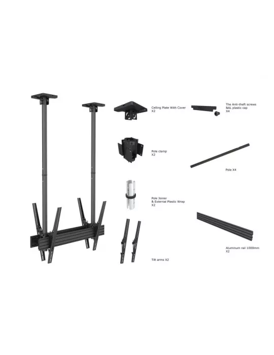 MULTIBRACKETS 6249 Ceiling Mount Multibrackets MBC1UX2SD 900 Ceiling Mount Pro - 2 screens 40 -100  VESA Max 900x600 MULTIBRAC