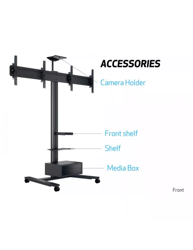 MULTIBRACKETS 5358 Support mobile inclinable Multibrackets Public Display Stand 180 HD Dual - 2 écrans 40"-60" VESA Max 800x400