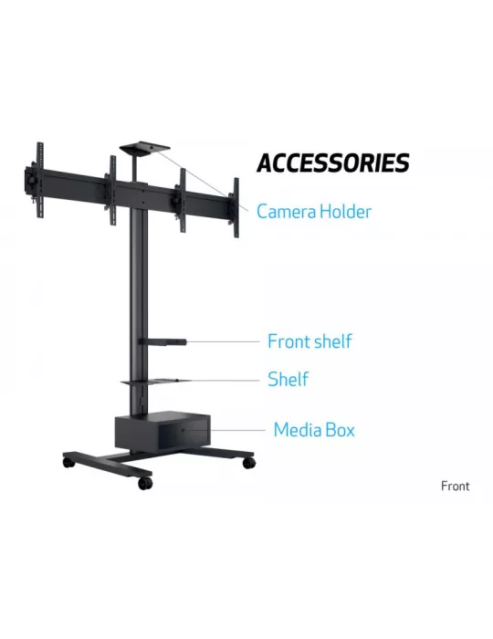MULTIBRACKETS 5358 Mobiler neigbarer Ständer Multibrackets Public Display Stand 180 HD Dual - 2 Bildschirme 40 -60  VESA Max 8