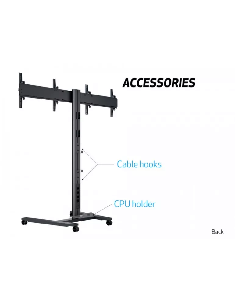 MULTIBRACKETS 5358 Support mobile inclinable Multibrackets Public Display Stand 180 HD Dual - 2 screens 40 -60  VESA Max 800x4