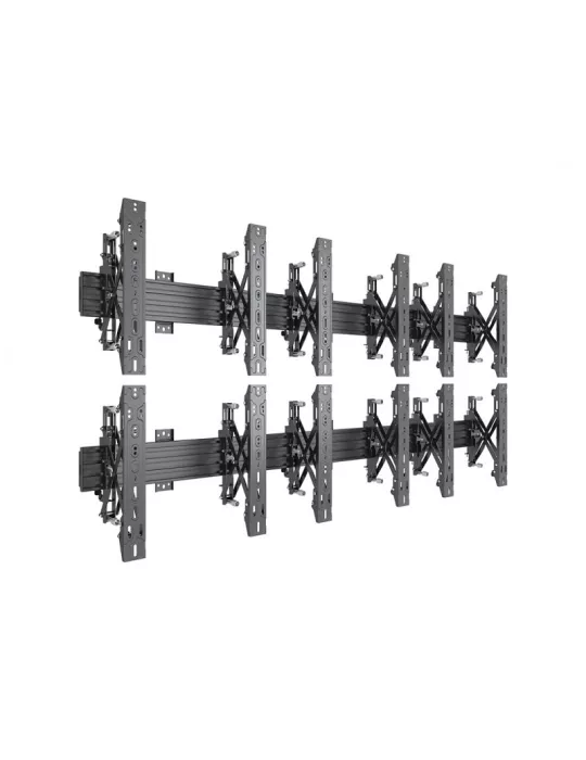 MULTIBRACKETS 5044 Support mural Multibrackets Wallmount Pro MBW3x2U Push In Pop Out Noir - 6 écrans 32"-55" VESA Max 400x400