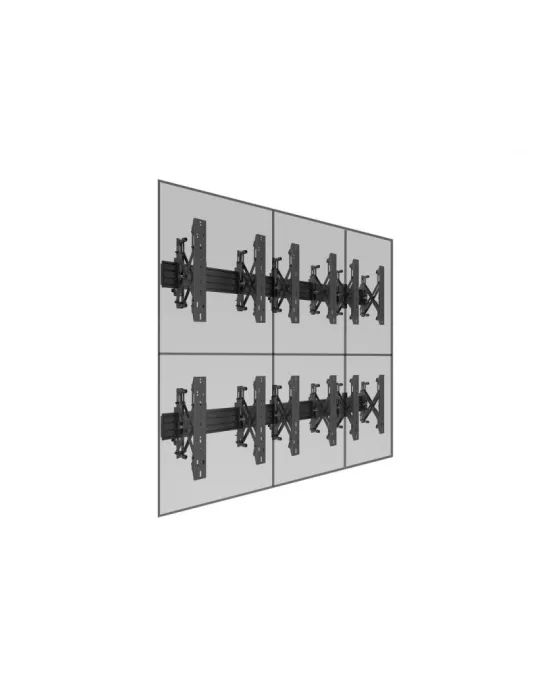 MULTIBRACKETS 5044 Multisoportes de pared Wallmount Pro MBW3x2U Push In Pop Out Negro - 6 pantallas 32 -55  VESA Max 400x400 M