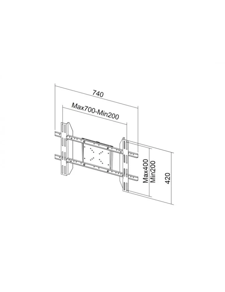 MULTIBRACKETS 0803 Support mural hauteur réglable Multibrackets Display Mount Single Screen Silver - VESA Max 800x400 MULTIBRA